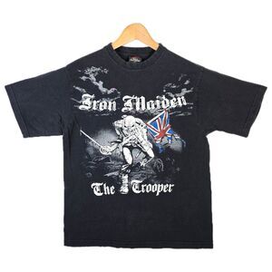 Vtg Iron Maiden The Trooper Y2K T Shirt Black Size M Medium Eddie Metal Band Tee